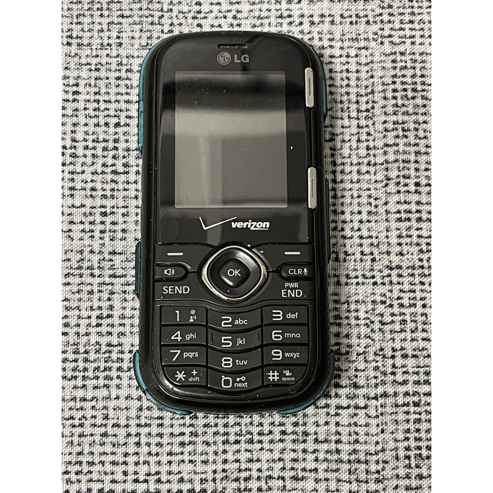 LG Cosmos 2 VN251 Verizon Slider Cell Phone Black w/ Turquoise Case Untested